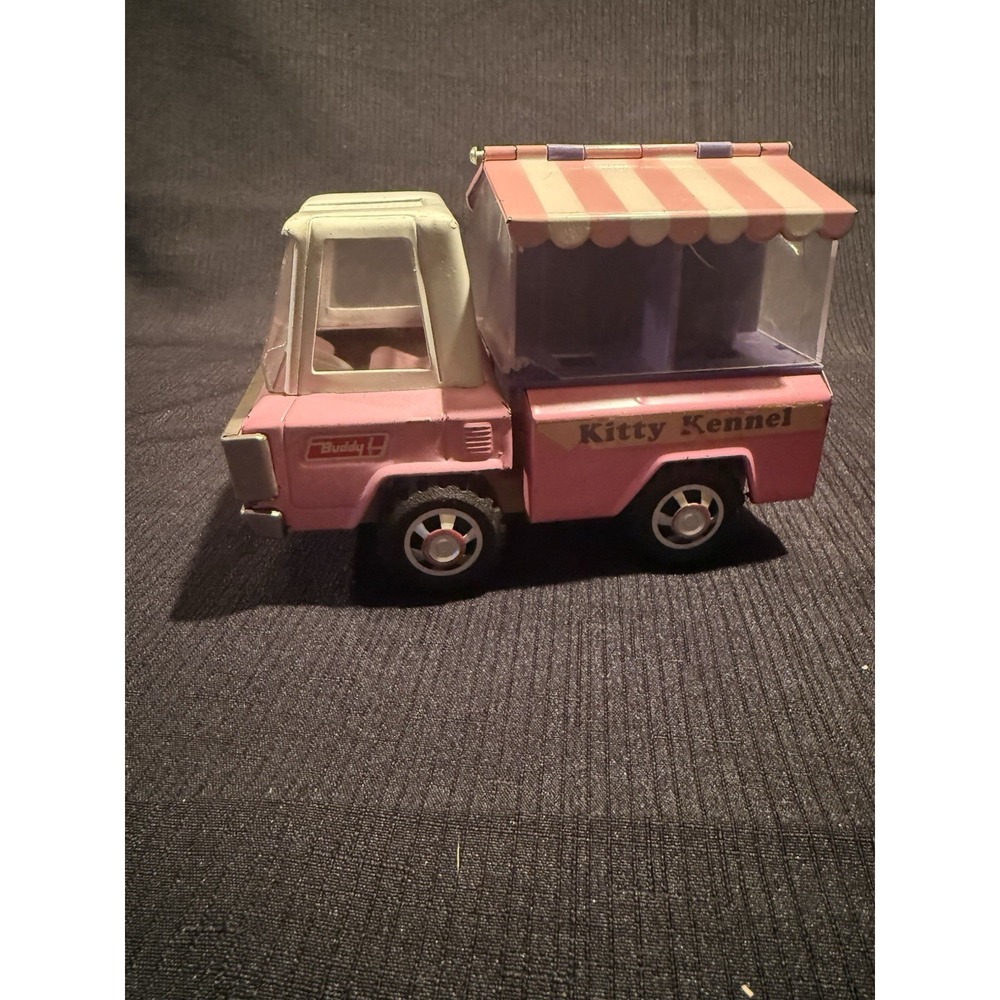 Vintage 1960s Buddy L Kitty Kennel Moline Pressed Steel Company Truck Pink